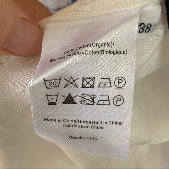 Baum Und Pferdgarten Dress Admore Smocked Blue Floral Midi Sundress Size 38 US 8 - Picture 7 of 8